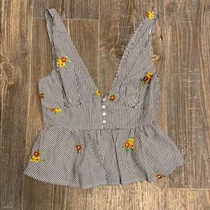 Cute stripes with flowers